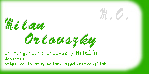 milan orlovszky business card